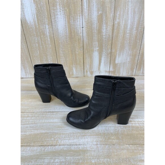 Cole Haan Rhinecliff Black Pebbled Leather Bootie Women’s 7.5 Ankle Boot Heel - Picture 7 of 12